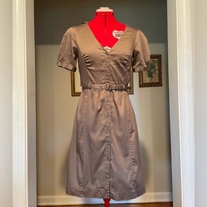 2FOR$30 H&M Taupe Brown Short Sleeve Safari Button Down Mini Dress